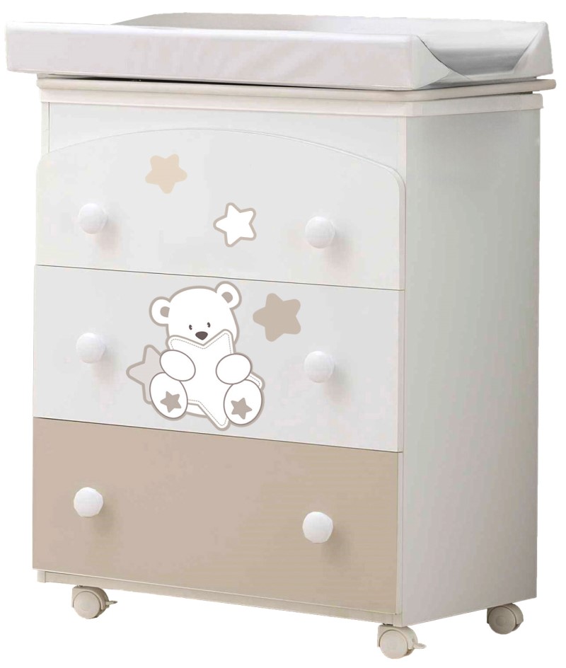 Béžový prebaľovací pult na koliesakch 3v1 Italbaby - My Teddy
